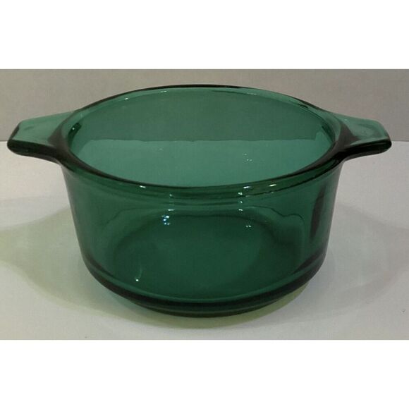 Vintage Libbey Forte Crisa Mexico Bowl Teal Green w/Handles Small Casserole Dish - Picture 6 of 6
